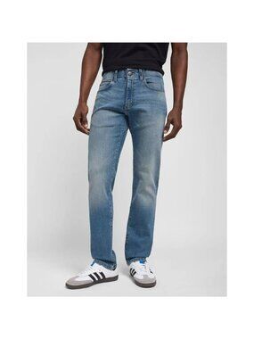 Lee Men's 34x30 Blue Relaxed Fit Flex Denim Jeans Classic Comfortable P0406